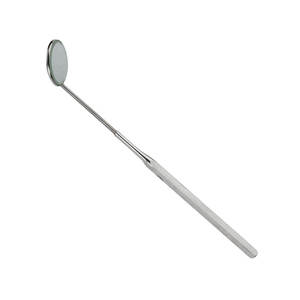 Miroir buccal dentaire réutilisable très demandé et poignée en acier inoxydable numéro 4, 22 mm, 5 pouces, outil de diagnostic oral ORL pour usage dentaire - Product Image 1