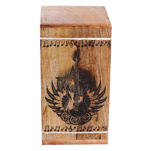 Angle Wings Carved Design Wooden Urns for Human and <b>Pet</b> <b>Ashes</b> Mango Wood Cremation Urn Burial Urn for Columbarium at Cheap Price - Product Image 2