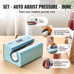 Macchina pressa a caldo per bicchieri Auto 11-30oz tazza a sublimazione stampa colore blu - Product Image 5