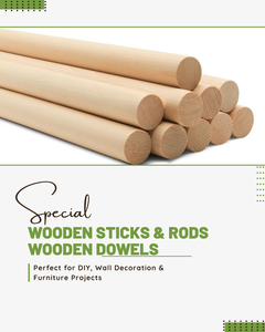 Varillas de Madera Maciza de Alta Calidad, Palos Redondos de Madera para Proyectos de Bricolaje, Fabricación de Muebles, Decoración del Hogar, Suministros de Arte - Product Image 3
