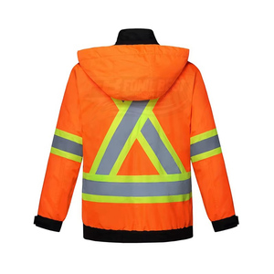 Ropa de Trabajo de Seguridad, Alta Visibilidad, Transpirable, Poliéster, Manga Larga, Alta Calidad, Impresión de Logotipo Personalizado, Chaqueta para Adultos con Cremallera Delantera - Product Image 3