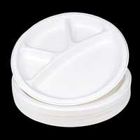 Assiette carrée blanche en bagasse de canne à sucre, écologique, jetable, légère, biodégradable et compostable pour plats à emporter, 11 pouces (4