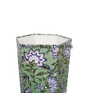 ถังขยะลายดอกไม้พร้อมกระดาษรองเอว ทำจากผ้าฝ้าย เป็นมิตรกับสิ่งแวดล้อม พร้อมอุปกรณ์เสริมไม้สำหรับจัดเก็บ ของตกแต่งบ้านอเนกประสงค์ - Product Image 5