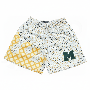 Respirant Double Couche Sublimation Plaine 100% Polyester Street Wear Ensembles Sport Court Entrejambe Gym Blanc Basketball Maille Personnalisée - Product Image 1