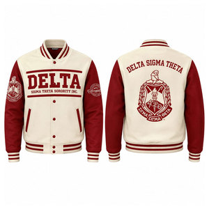 Veste universitaire Delta Sigma Theta, lettres grecques brodées rouges, style preppy 1913, manteau décontracté pour homme - Product Image 4