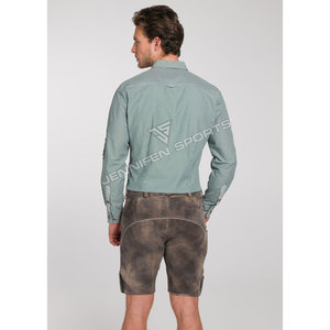 Chemise traditionnelle allemande Trachten 100% coton à carreaux vert et blanc, chemise bavaroise pour homme, chemise Oktoberfest Hemden pour homme - Product Image 5