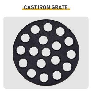 Griglia a Carbone Portatile in Acciaio Inox da 13 Pollici con Supporto Pieghevole, Deflettori di Calore e Attrezzo per Cenere per Cucina all'Aperto a Legna - Product Image 5