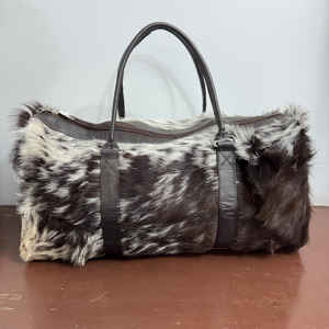 Sac fourre-tout en cuir véritable Signature avec fourrure, style western, fermeture éclair, portable LHDB-0169 - Product Image 6