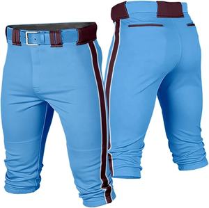 Pantalons de baseball classiques pour hommes et jeunes, longueur genou, avec rayures, respirants, personnalisables avec nom ou logo - Product Image 1