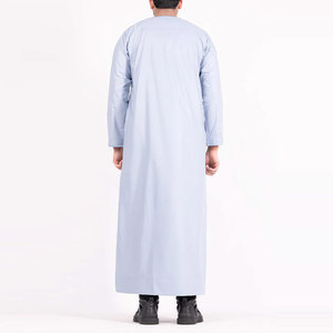 Thobe árabe de moda para hombre, estilo Dubái, Jubba, vestido largo para oración del Eid, tradicional musulmán, talla grande, algodón transpirable, islámico. - Product Image 2