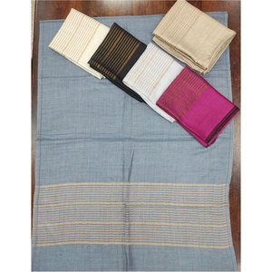 New Collection Fine <b>Wool</b> Zari Stripe Stole 70x200cms Luxury Soft Warm Elegant Designer Winter Fashion Shawl <b>Wrap</b> for Women - Product Image 2