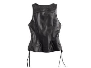 Avenue Genuine <b>Leather</b> Women's Motorcycle Biker <b>Sleeveless</b> Waistcoat Vest-Windproof Waterproof Eco-Friendly Solid Pattern - Product Image 1