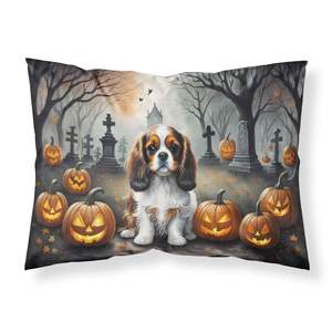 Cavalier Spaniel Spooky <b>Halloween</b> Artwork Decorative Standard Pillowcase Lightweight Super Soft Easy Care <b>Cushion</b> Case - Product Image 1