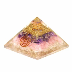 Pyramide d'Orgone Portable en Quartz Rose Faite à la Main de Bonne Qualité, Sculptée, Décoration d'Intérieur, Nouvelle Ère Métaphysique, Acheter F S CRYSTAL - Product Image 1