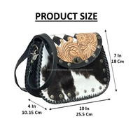Bolso Bandolera Personalizado de Cuero Vacuno Genuino, Estilo Bohemio Vintage, Ajustable, con Patrón a Cuadros