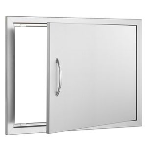 27W X 20H Inch Stainless Steel <b>Flush</b> Mount Outdoor Kitchen <b>Door</b> Single BBQ Access Vertical <b>Door</b> <b>Handle</b> Cabinet Part Accessory - Product Image 1