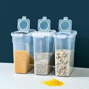 HALO <b>Plastic</b> <b>Food</b> <b>Storage</b> Container Large Airtight Kitchen Canister Clear <b>Food</b> Grade Sealed Grain <b>Box</b> for Rice Nuts - Product Image 1