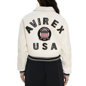 Premium Wholesale Avirex Women's Heavy Weight Casual Leather Knitted Bomber <b>Jackets</b> <b>Winter</b> Windproof Breathable Custom Designed - Product Image 2