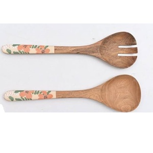 Ensemble de couverts élégants en bois naturel pour la maison et l'hôtel, comprenant des fourchettes et des ustensiles de cuisine uniques - Product Image 1