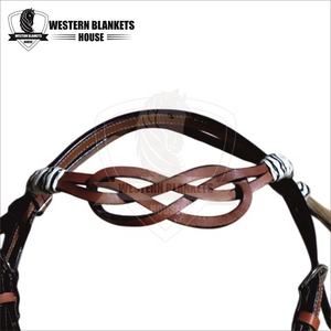 Styliste élégant de style Western Horse Headstall Cuir usiné à la main Prix de gros directs d'usine Soins de l'équitation Tack Equestrian - Product Image 4