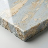 Dalle de marbre naturel bleu platine exquis Own Mine, polie, translucide, moderne, pour sols, escaliers et murs d'hôtels
