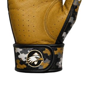 Gray & Gold American Football Receiver Gloves with Premium Sticky Grip Palm for Football Training and <b>Games</b> - Product Image 4
