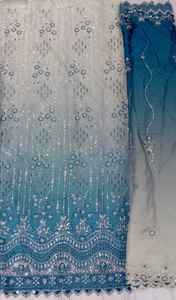 Tissu de soie perlé de haute qualité, fait main, importé, pour robes de mariée, confection de vêtements de haute couture et vêtements ethniques de créateurs. - Product Image 3