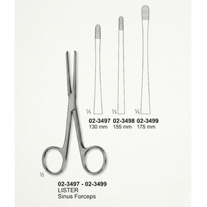 คีมจับไซนัส ลิสเตอร์ 130 มม. |   เครื่องมือผ่าตัดสแตนเลสเกรดพรีเมียม ระดับ I - Product Image 2