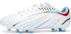 White Men's Football Cleats Synthetic Upper Rubber Footwears Outsole Breathable Summer Sport Shoes for Outdoor Game Sneakers - Product Image 2
