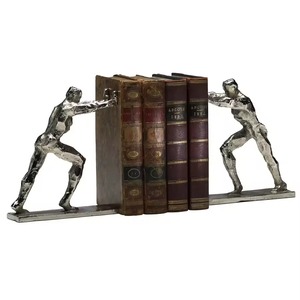 Serre-livres industriel chic en métal, construction robuste en fer avec design audacieux, idéal pour les espaces de travail modernes et les bibliothèques, design moderne et compact en métal - Product Image 4