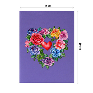 Tarjeta de Felicitación 3D con Corazón Floral, Diseño Personalizado, Hecha a Mano, Decoración para el Hogar, Día de San Valentín - Product Image 6