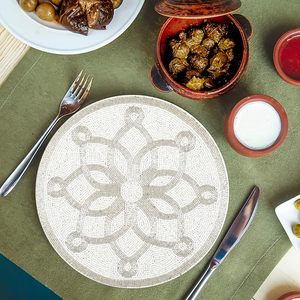 New Arrival Handcrafted Round Glass Beaded <b>Table</b> <b>Mat</b> Beaded Charger Plate Decorative Glitz <b>Table</b> <b>Mat</b> in Wholesale Price - Product Image 2