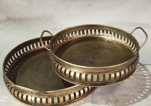 New Single-Tier Round Gold serving <b>Tray</b> Luxury Metal Gold Standing <b>Perfume</b> Jewelry Spices Food Kitchen Hotel and Living Room Use - Product Image 2
