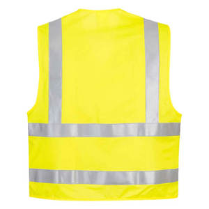 Polyester fabric 120 to 160 GSM breathable reflective safety vest high visibility strips custom logo printing private <b>label</b> bulk - Product Image 3