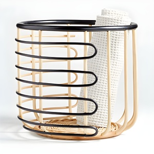 Cane <b>rattan</b> storage baskets rounded shape basket crafted by hand kitchen cabinet organization - Product Image 6