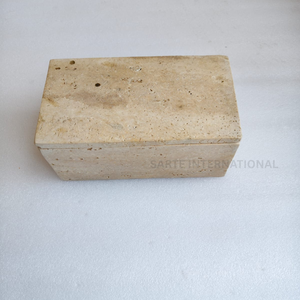 Moderno Dispensador de Papel Higiénico de Piedra Travertino, Rectangular, Acabado Natural, Organizador Decorativo para Baño - Product Image 2