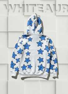 เสื้อฮู้ดโอเวอร์ไซส์พิมพ์ลายดาว สไตล์สตรีทแวร์สุดหรู ผ้าฝ้าย 100% เนื้อฟลีซหนานุ่ม เป็นมิตรต่อสิ่งแวดล้อม สำหรับผู้ชาย - Product Image 2