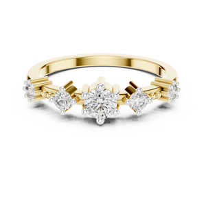 Anillo Minimalista con Diamante Cultivado en Laboratorio, Oro Amarillo de 18 Quilates, Corte Brillante, Chapado en Rodio, para Compromiso, Fiesta, Boda, Regalo, Uso Diario - Product Image 1