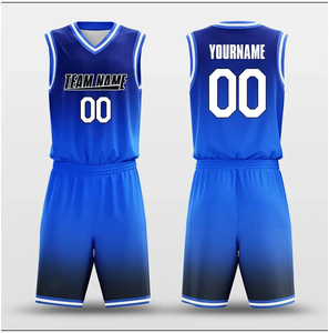 Conjunto de Camiseta y Pantalones Cortos de Baloncesto Sublimados Personalizados, Nombre del Equipo 00, Cuello en V, Sin Mangas, Poliéster que Absorbe la Humedad, Corte Atlético - Product Image 1