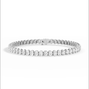 Pulsera de tenis con diamantes cultivados en laboratorio de corte ovalado, plata de ley 925 chapada en oro, joyería fina de lujo al por mayor, fabricante OEM de China - Product Image 1