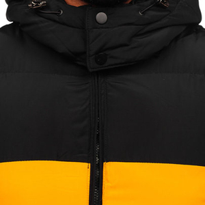 Custom Logo Men's Outdoor <b>Quilted</b> Puffer Waistcoat Linen Stand Collar Zipper Pocket Jacket in Black Plain Dyed <b>Winter</b> Vest - Product Image 2