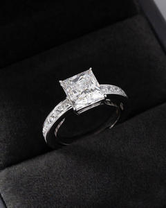 Bague de fiançailles/mariage vintage en or jaune 14 carats avec diamant de culture IGI/GIA, or blanc fin unisexe, pour anniversaire, digne d'une fête - Product Image 1