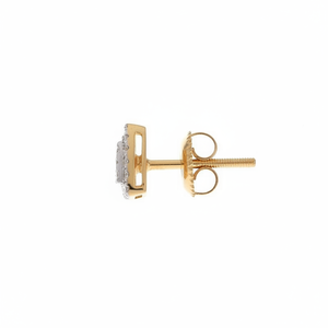 Boucles d'oreilles clous en or jaune 10 carats avec diamants naturels ronds de 0,32 ct, bijoux fins pour femmes - Product Image 2