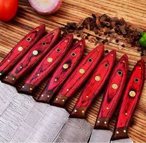 Latest Cooking Damascus Steel Professional <b>Kitchen</b> <b>Knife</b> Set, Hand Forge Butcher Cleaver <b>Knives</b> (Leather Case) - Product Image 2