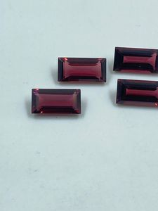 Granate rojo natural de alta calidad, corte rectangular, color rojo intenso, 8,09 quilates, 5x10 mm, 4 piezas para la fabricación de joyas - Product Image 2