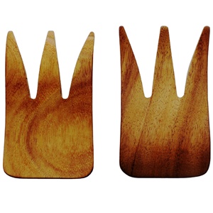 Ensemble de cuillères à salade en forme de griffe d'ours, revêtement en résine, écologique, passe au lave-vaisselle, moderne, 11 pouces, ustensiles de cuisine, fabriqué en Inde - Product Image 1