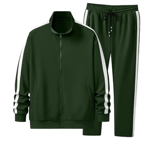 Conjunto de Chaqueta Deportiva con Cierre Completo y Pantalones Deportivos con Puños, de Forro Polar Grueso, Marca Personalizada - Product Image 1