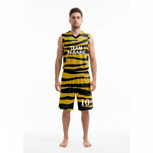 <b>Men</b> Custom New Basketball Uniform Reversible Breathable 100% Polyester Jersey Plus Size Basketball Sport Wear Set Breathable - Product Image 6