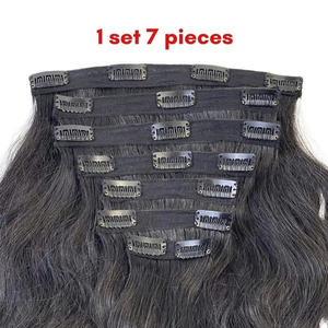 Extensiones de Cabello Natural Negro de Alta Calidad, Super Sedosas, Onduladas, 1 Juego de 3-5-7-9 Piezas, Sin Caída, Sin Enredos - Product Image 4