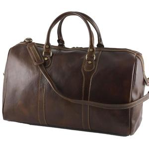 กระเป๋าเดินทางหนังสไตล์เรโทร ดัฟเฟิลวีคเอนเดอร์ ความจุขนาดใหญ่ พกพาสะดวก น้ำหนักเบา ทำด้วยมือ กระเป๋าถือขึ้นเครื่อง ซิปใส่พาสปอร์ตด้านนอก - Product Image 4